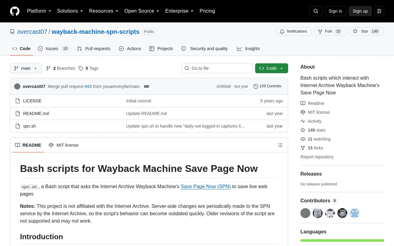 Script homepage screenshot