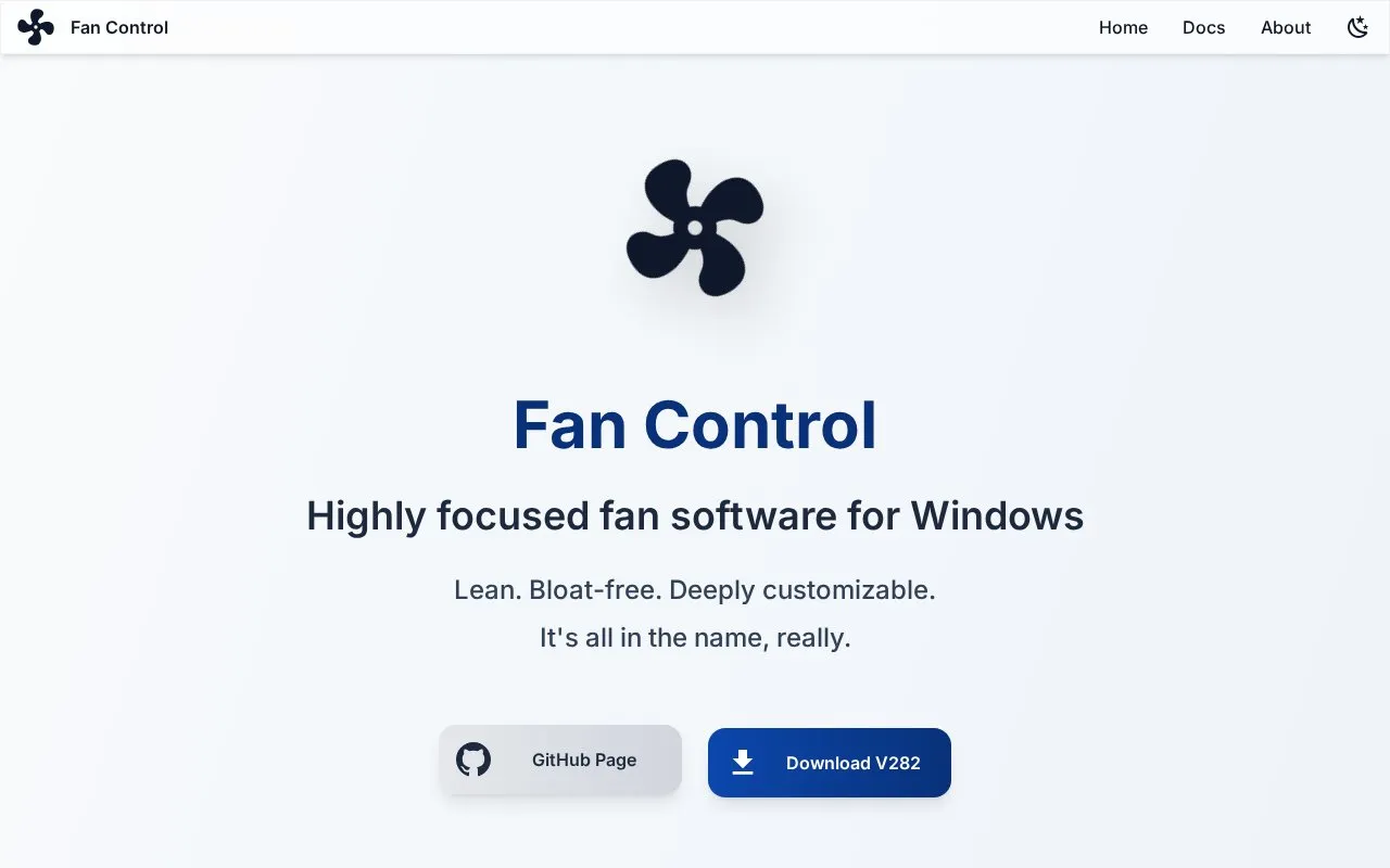 FanControl homepage screenshot
