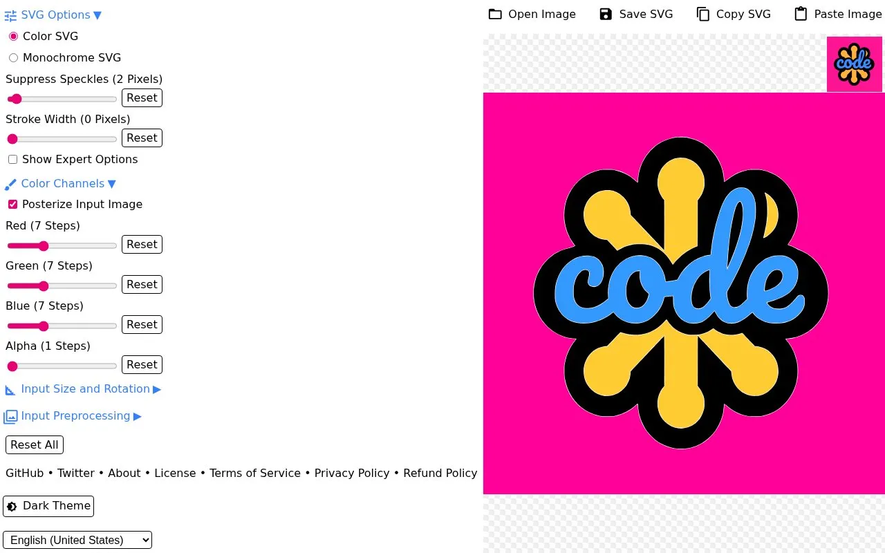 svgco homepage screenshot