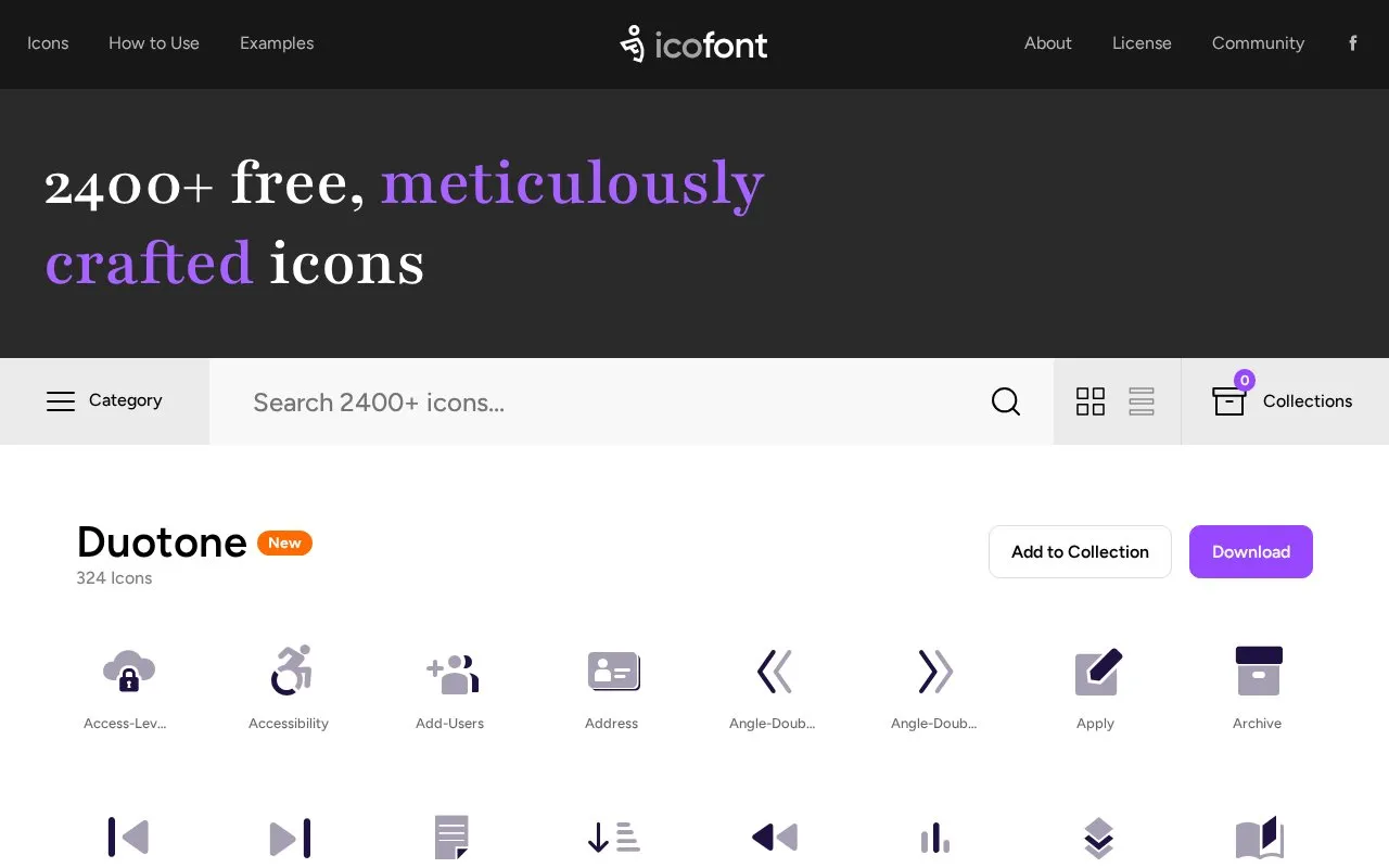 IcoFont homepage screenshot