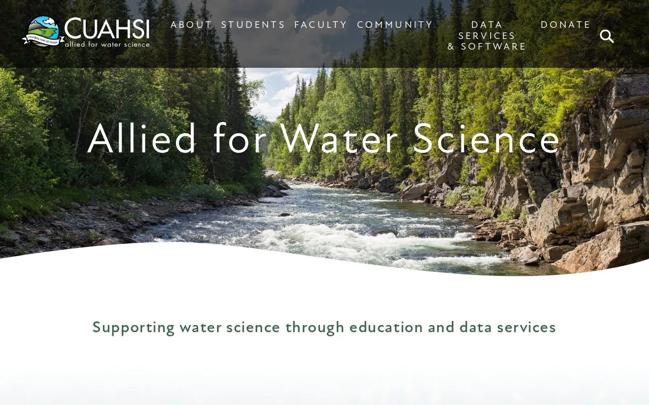 CUAHSI homepage screenshot