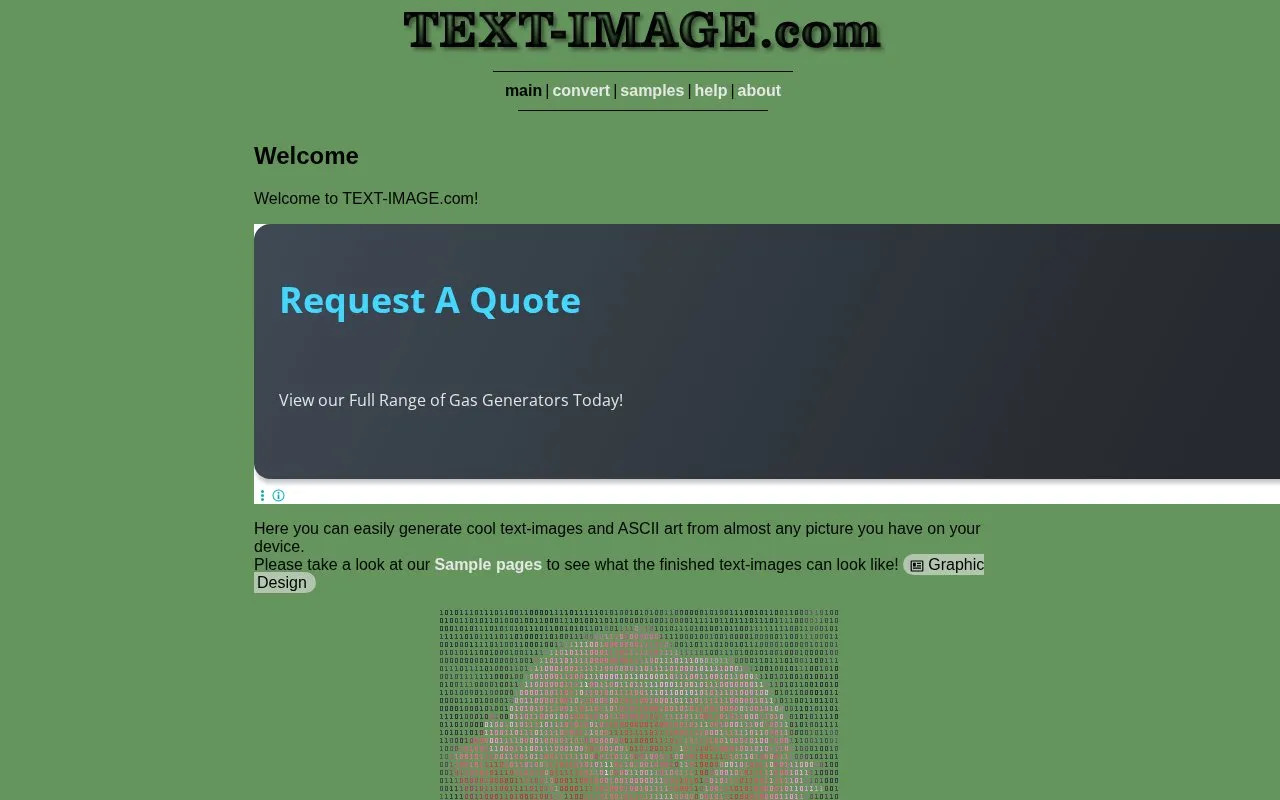 Text-Image homepage screenshot