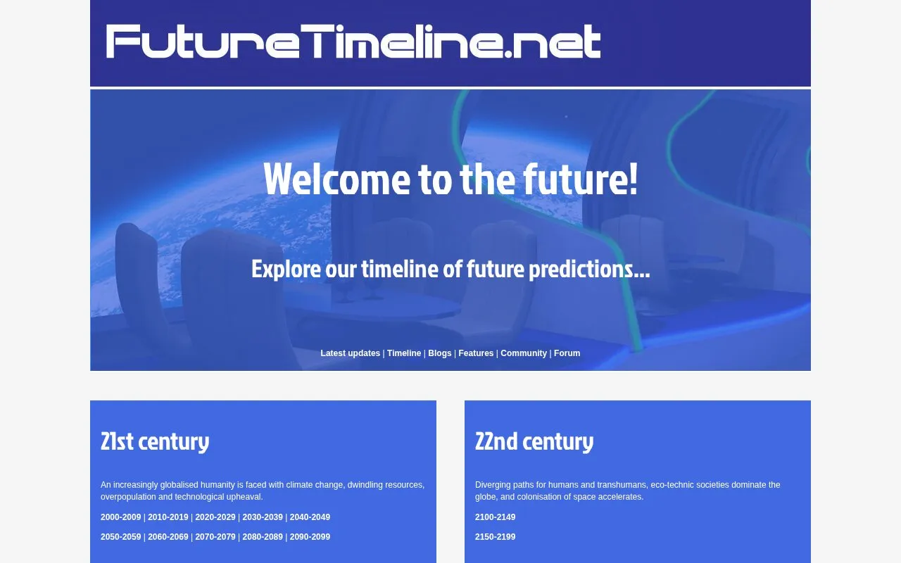 FutureTimeline homepage screenshot
