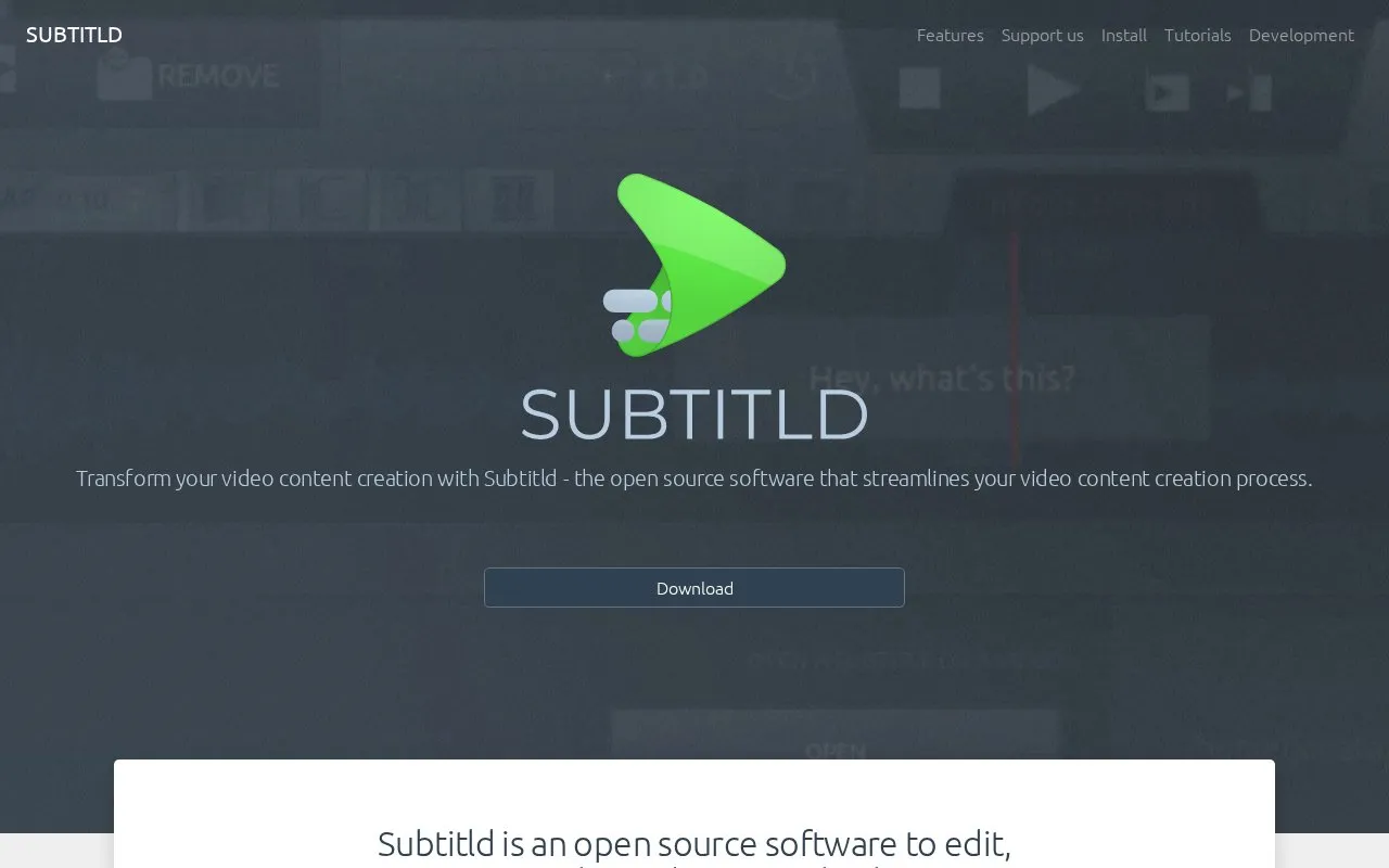 Subtitld homepage screenshot