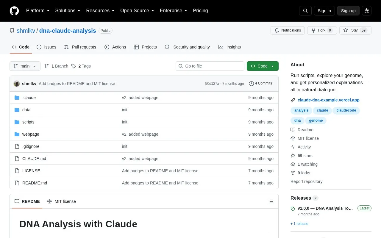 dna-claude-analysis homepage screenshot