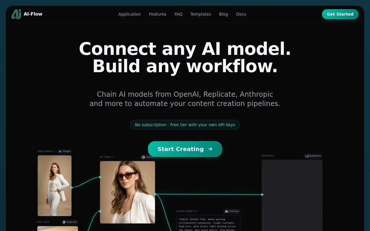 AI-Flow homepage screenshot