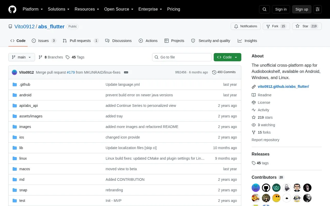 Multi-Platform Client homepage screenshot