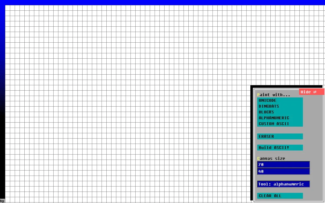 ASCII Paint homepage screenshot