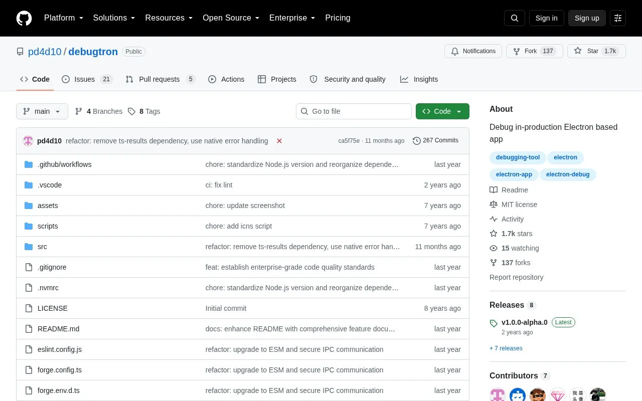 Debugger homepage screenshot