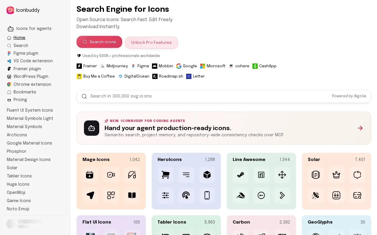 Iconbuddy homepage screenshot
