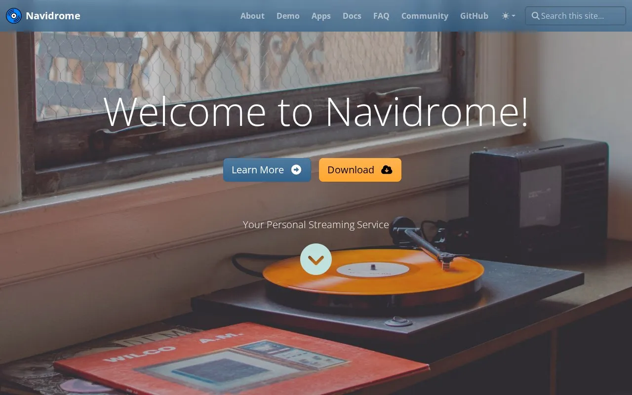 Navidrome homepage screenshot