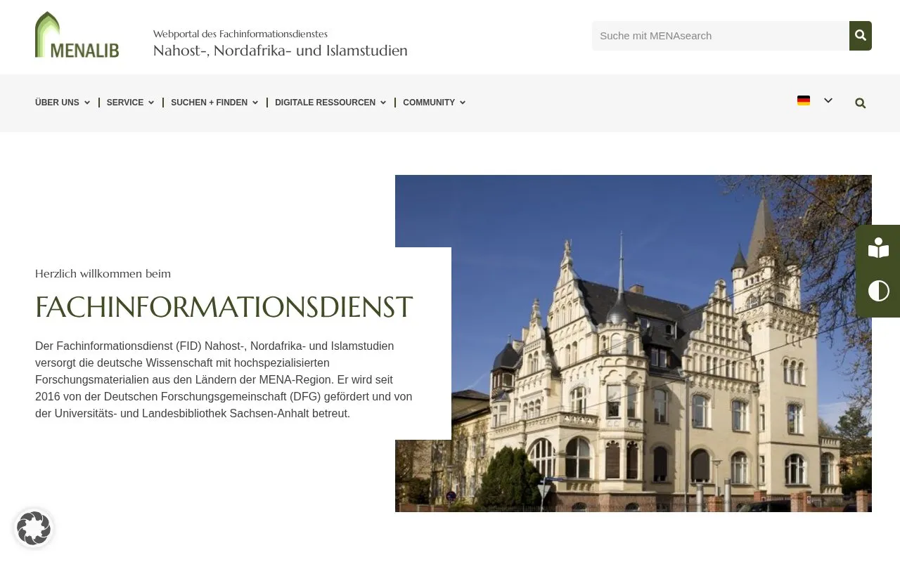 MENALIB homepage screenshot