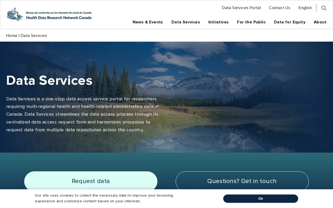 Data Access Support Hub homepage screenshot