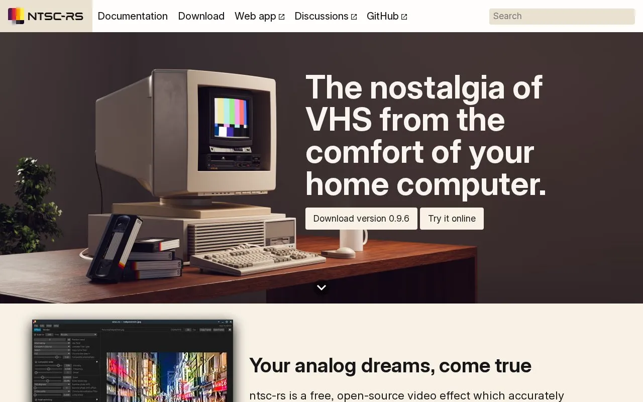 ntsc-rs homepage screenshot