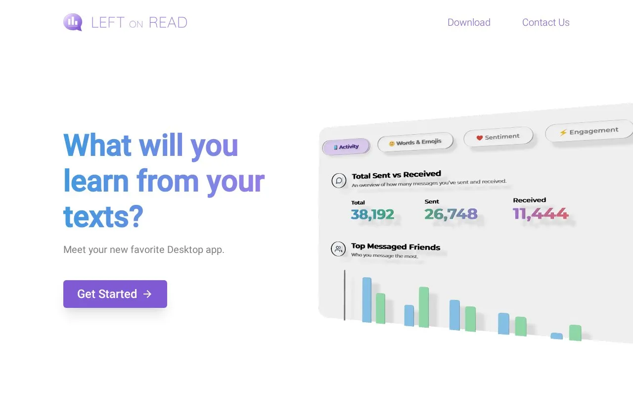 Left on Read homepage screenshot