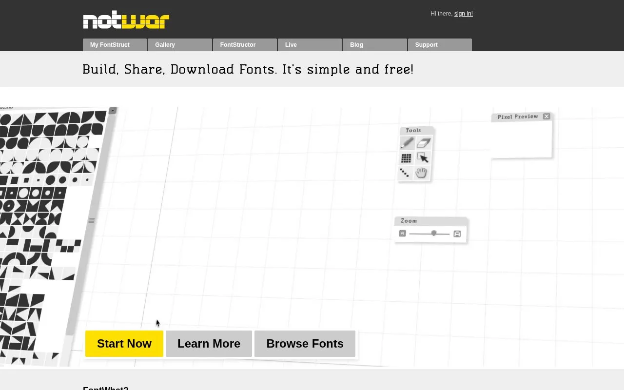 FontStruct homepage screenshot