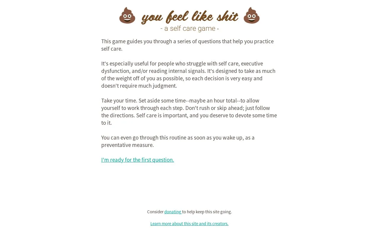 Youfeellikeshit homepage screenshot