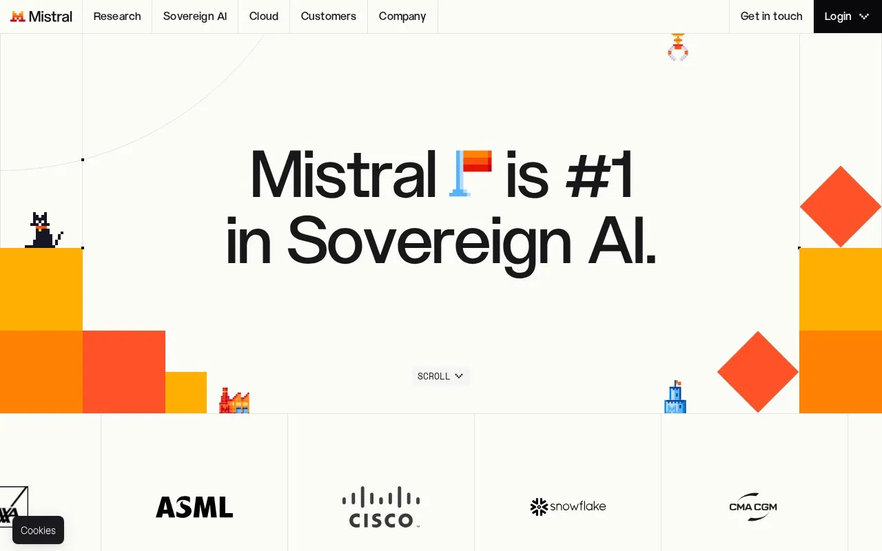 Mistral AI homepage screenshot