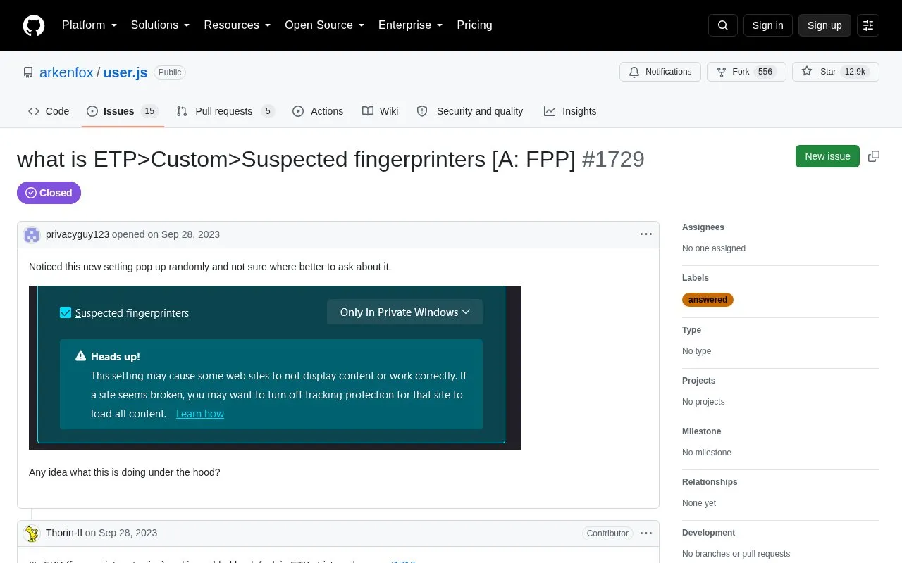 Warning homepage screenshot