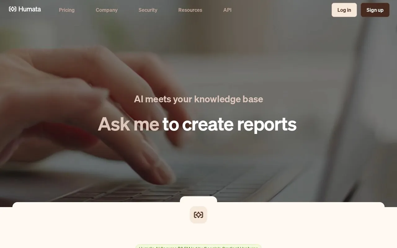 Humata homepage screenshot
