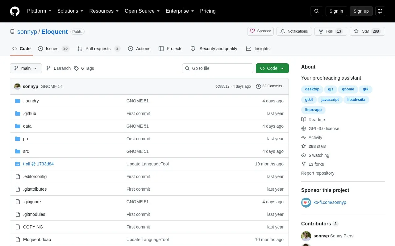 Eloquent homepage screenshot
