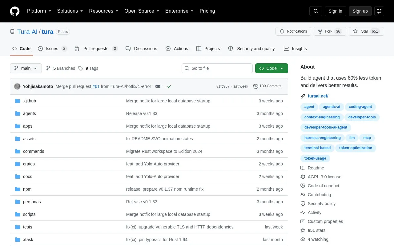Tura homepage screenshot