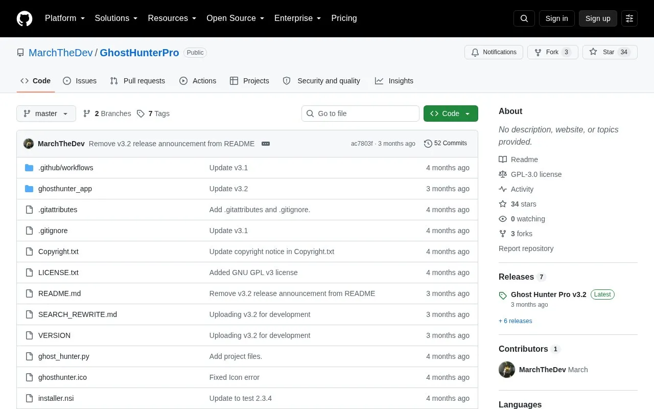 Ghost Hunter Pro homepage screenshot