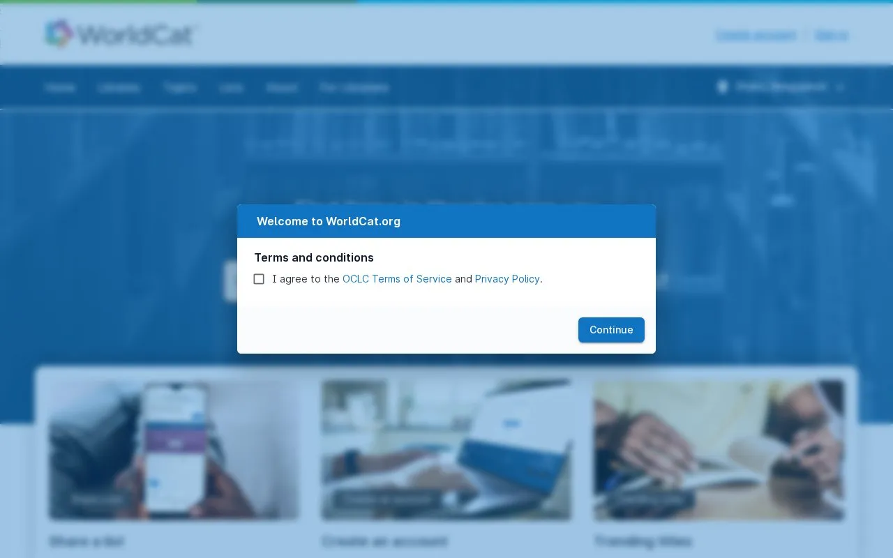 WorldCat homepage screenshot