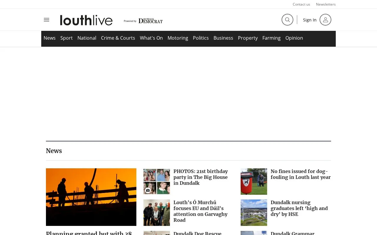 Dundalk Democrat homepage screenshot
