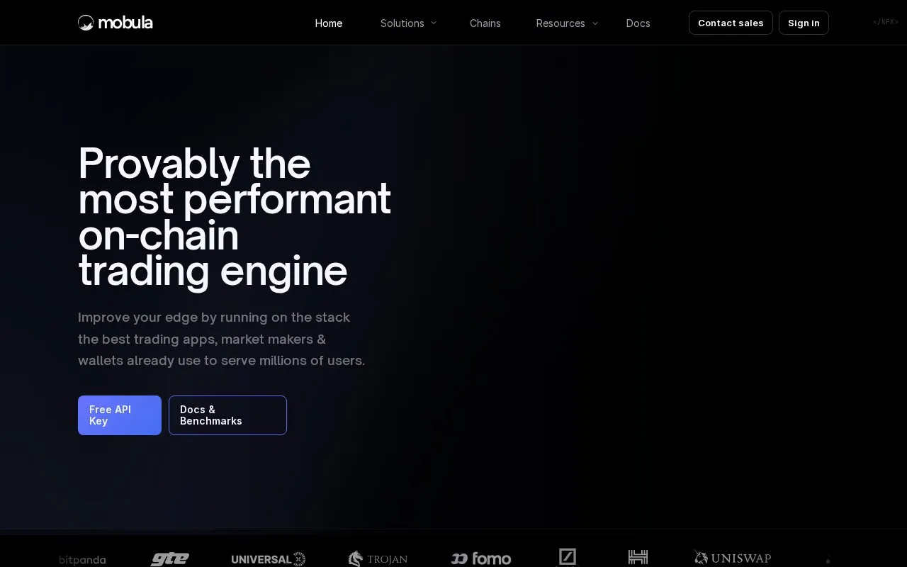 Mobula homepage screenshot