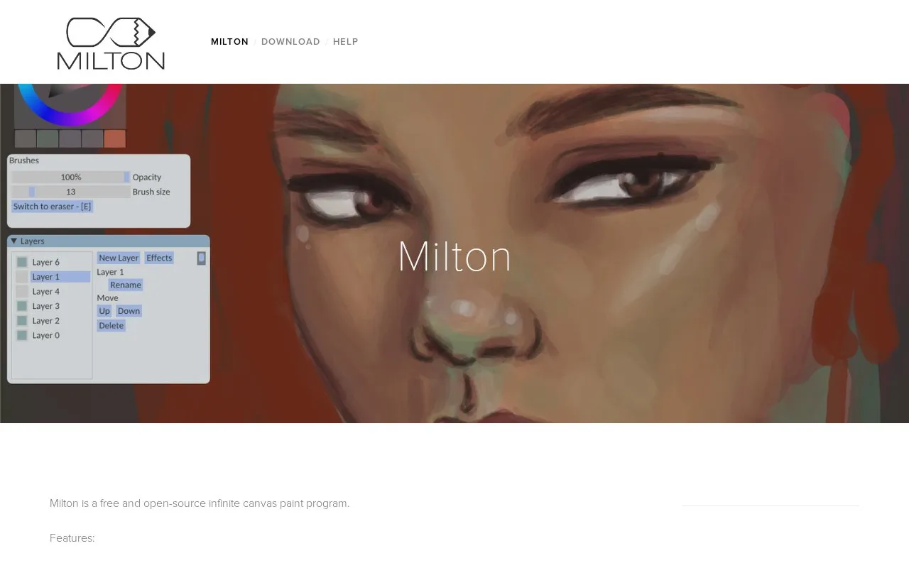 Milton homepage screenshot