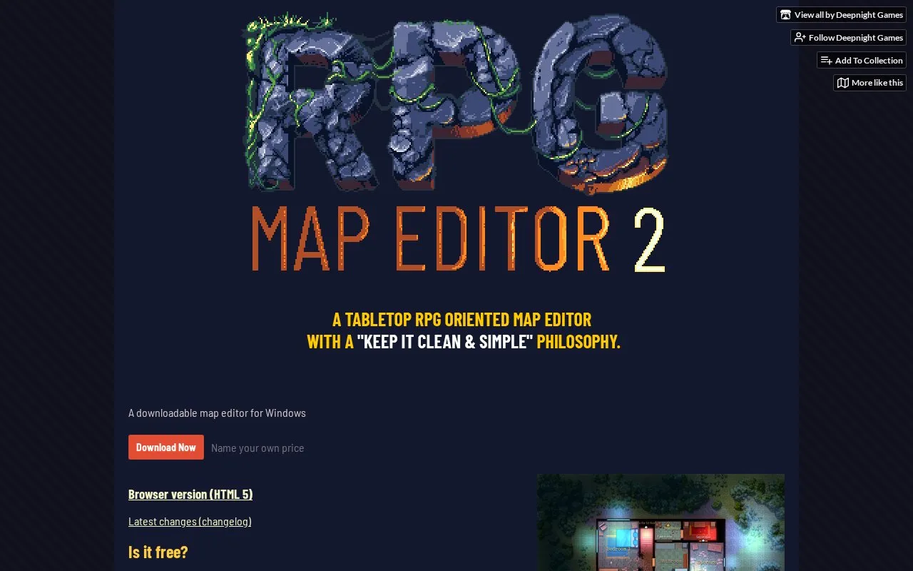 RPG Map II homepage screenshot