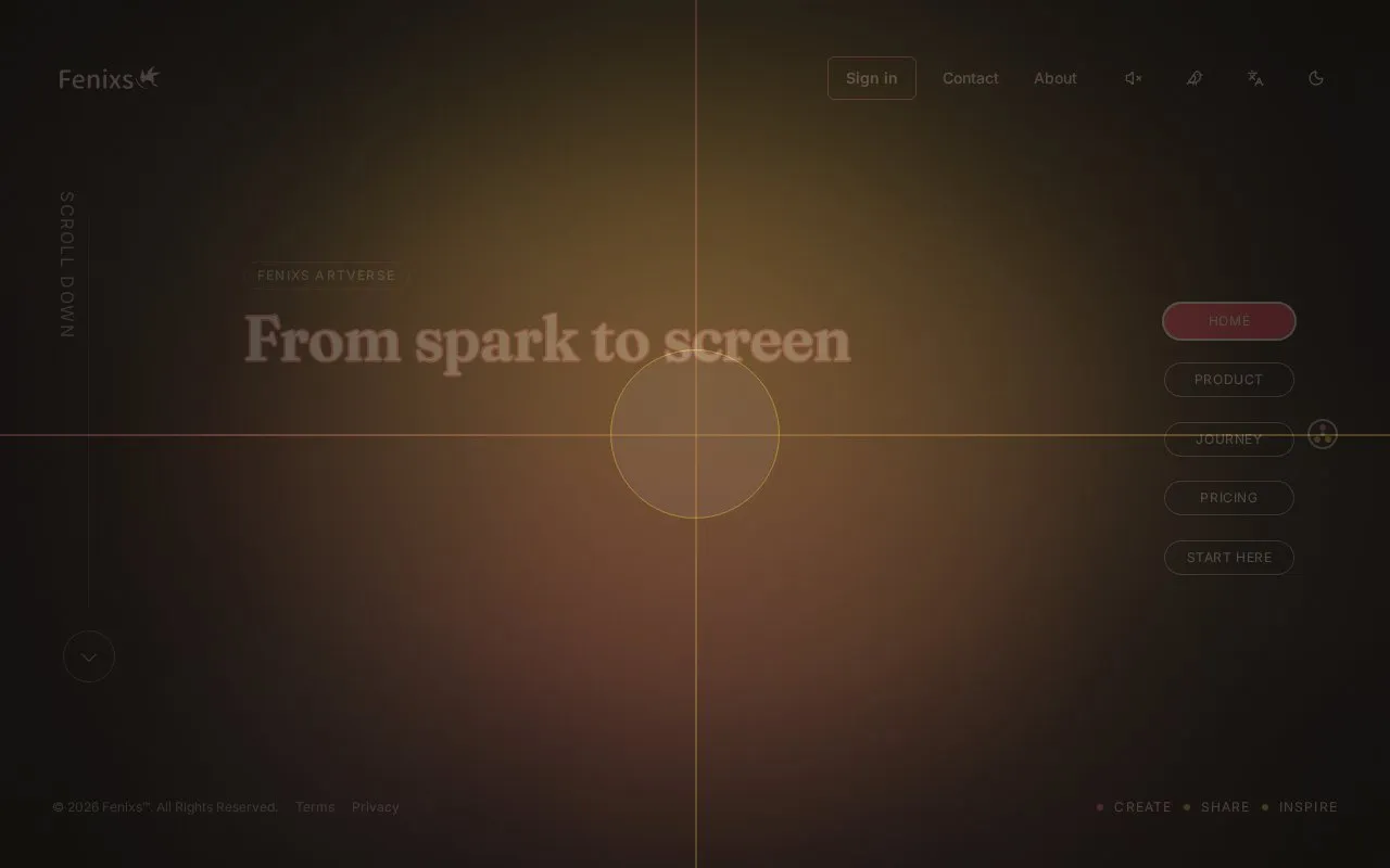Fenixs homepage screenshot
