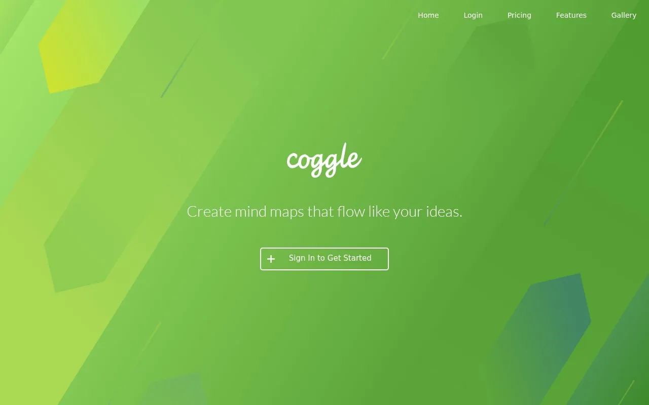 Coggle homepage screenshot