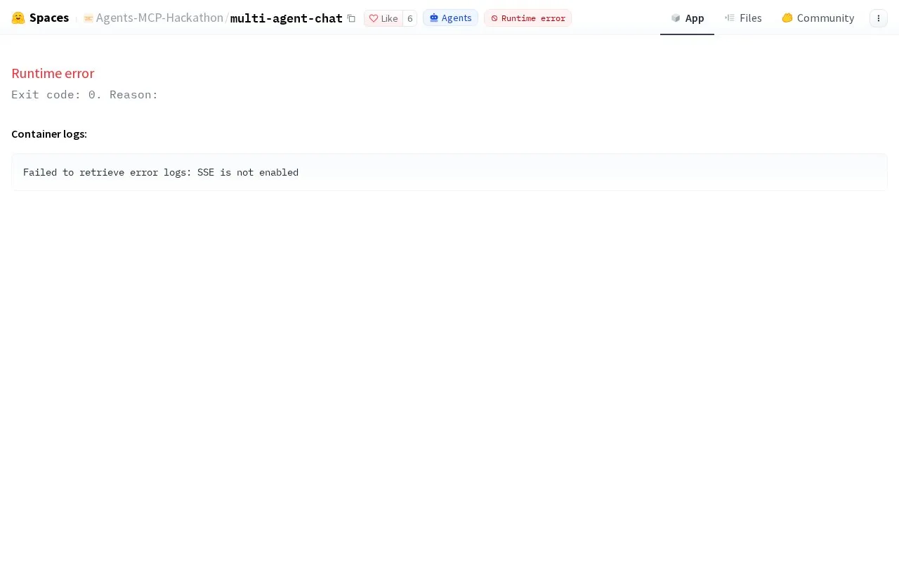 Multi Agent Chat homepage screenshot