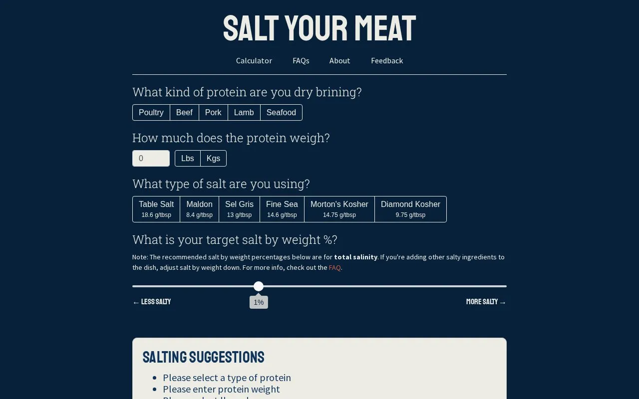 SaltYourMeat homepage screenshot