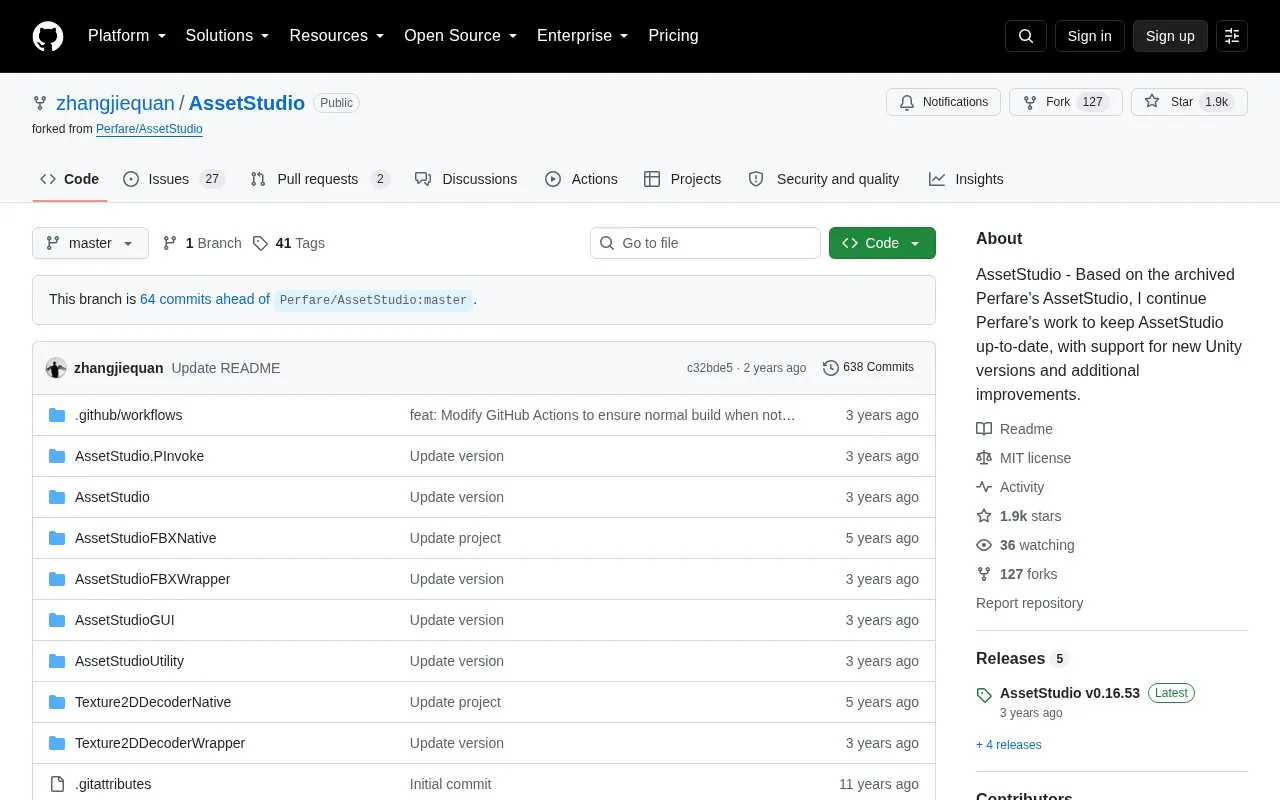 AssetStudio homepage screenshot