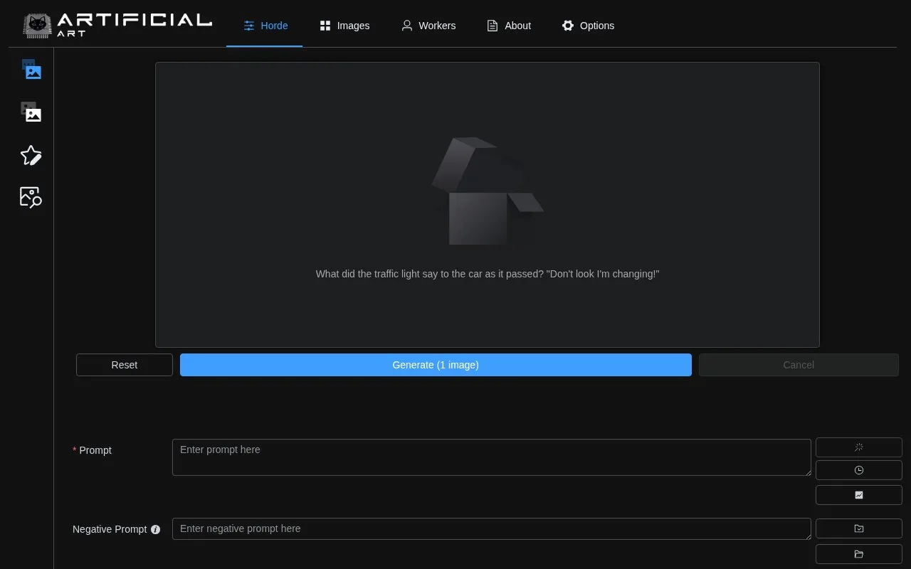 Artificial Art homepage screenshot
