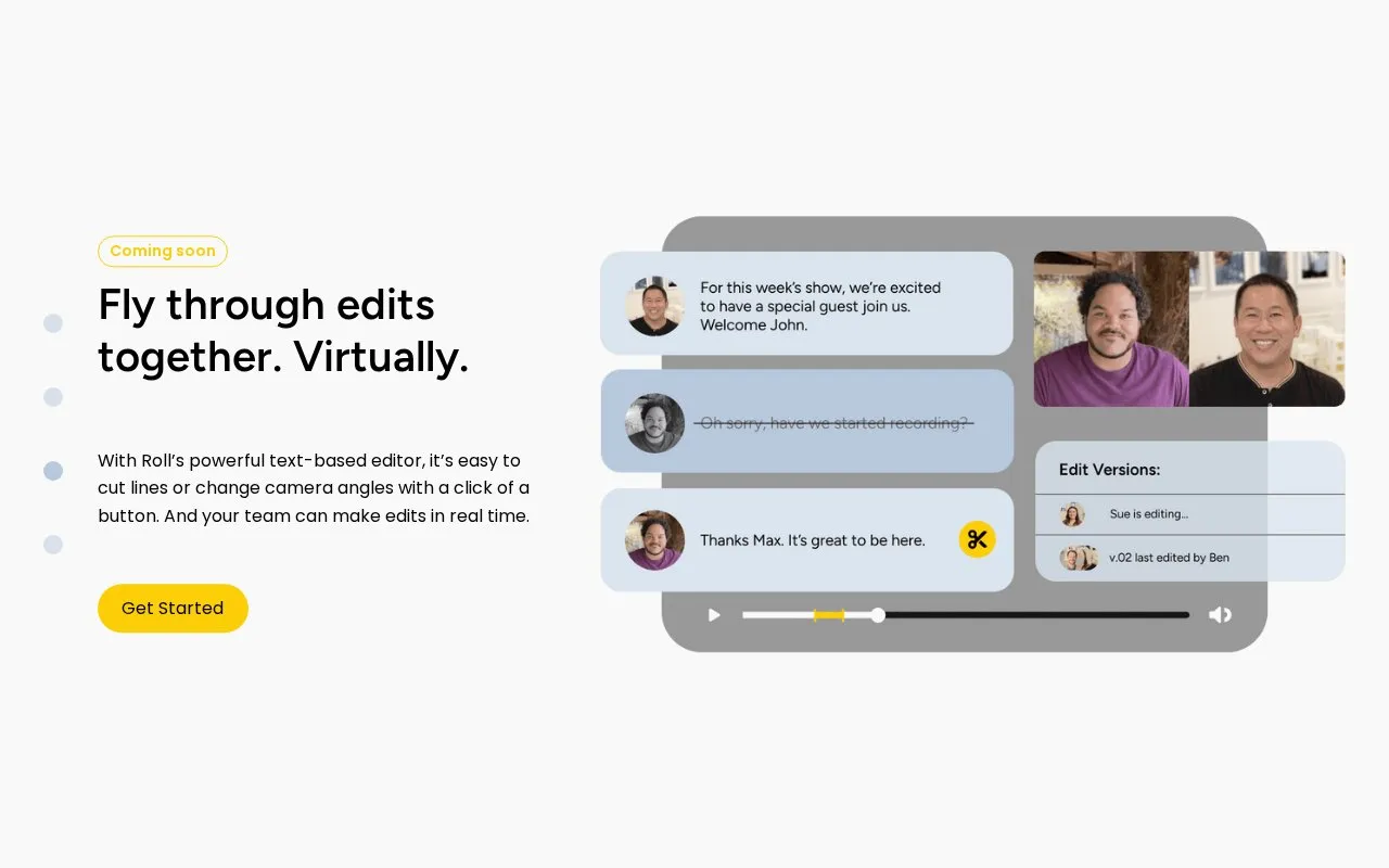Roll homepage screenshot