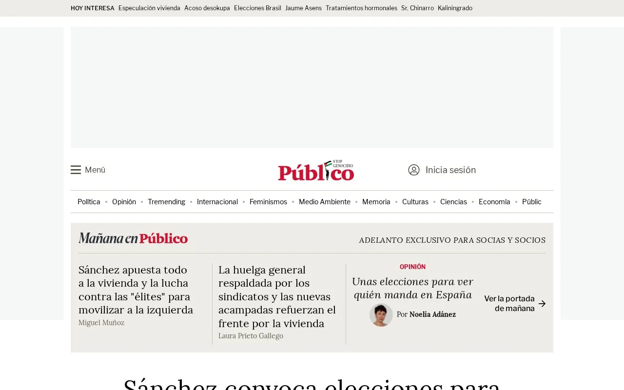 Público homepage screenshot