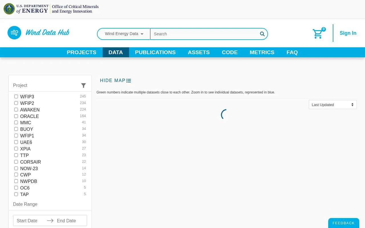 Atmosphere to Electrons, Data Archive and Portal homepage screenshot