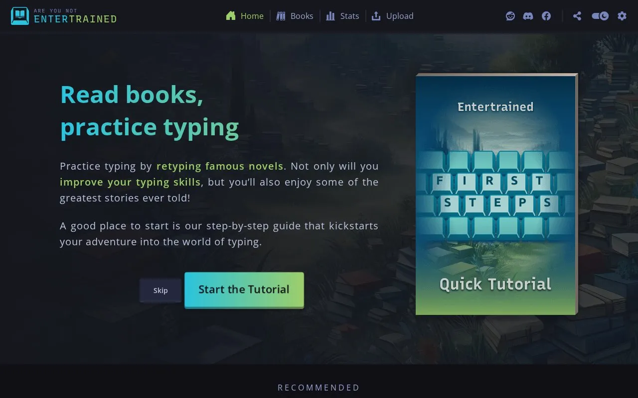 Entertrained homepage screenshot