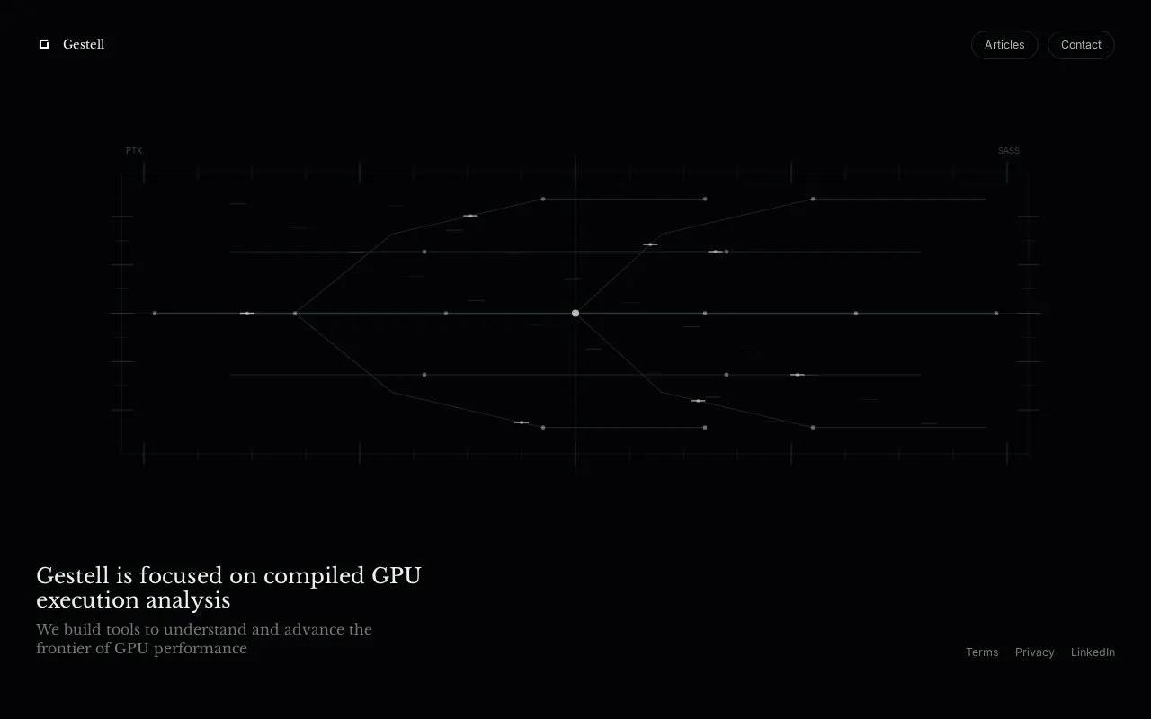 Gestell homepage screenshot