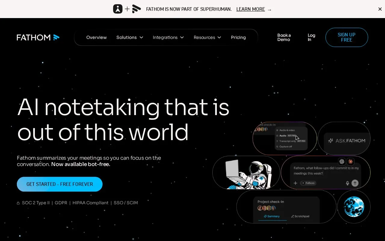 Fathom homepage screenshot