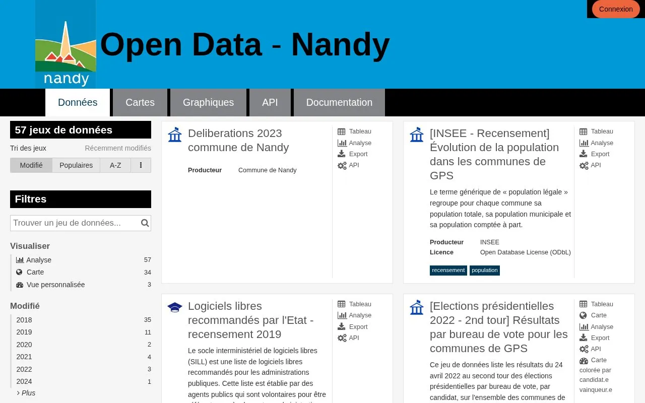 nandy-grandparissud.opendatasoft.com homepage screenshot