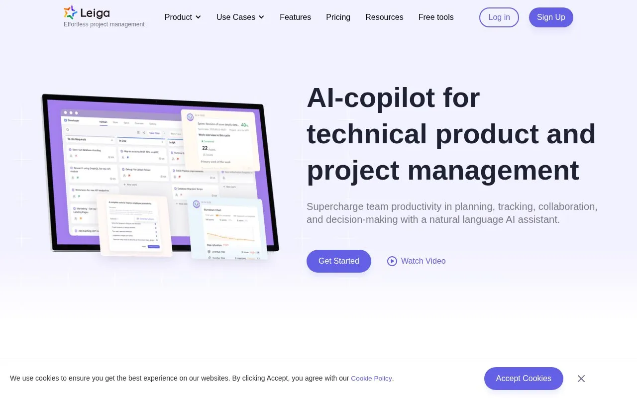 Leiga homepage screenshot