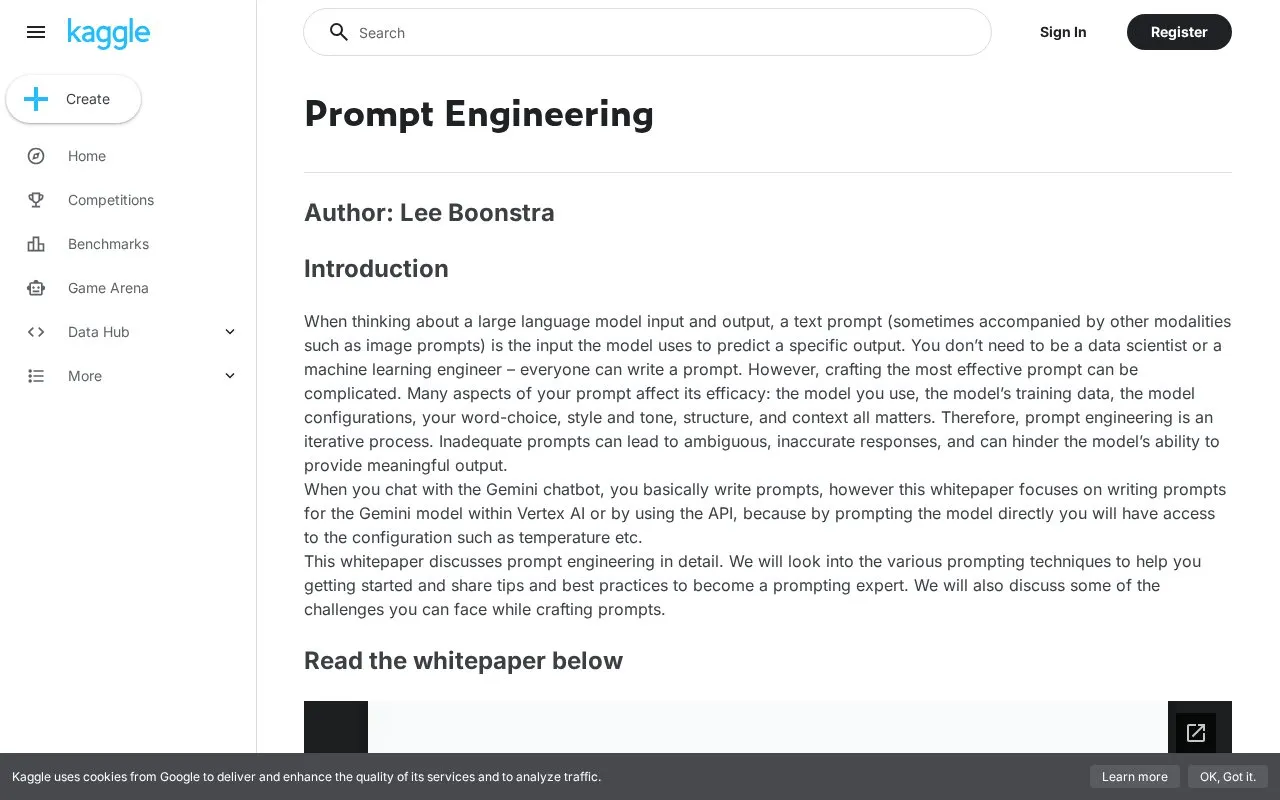 Google Whitepaper homepage screenshot