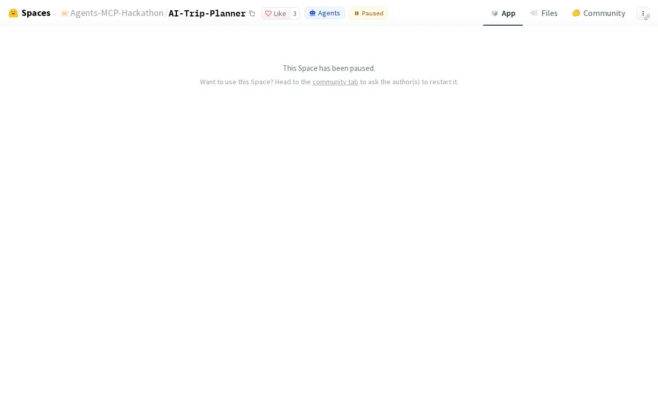 π AI Trip Planner homepage screenshot