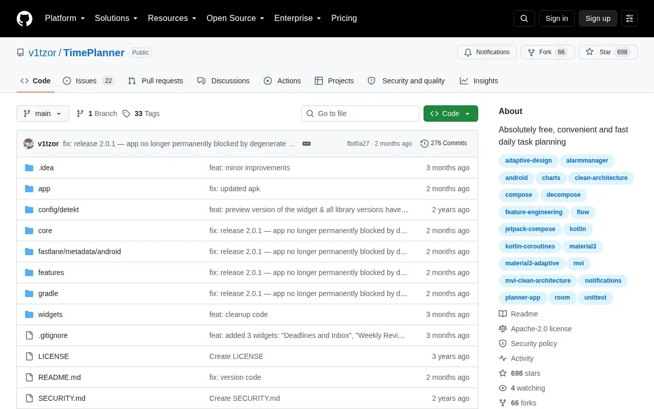 TimePlanner homepage screenshot