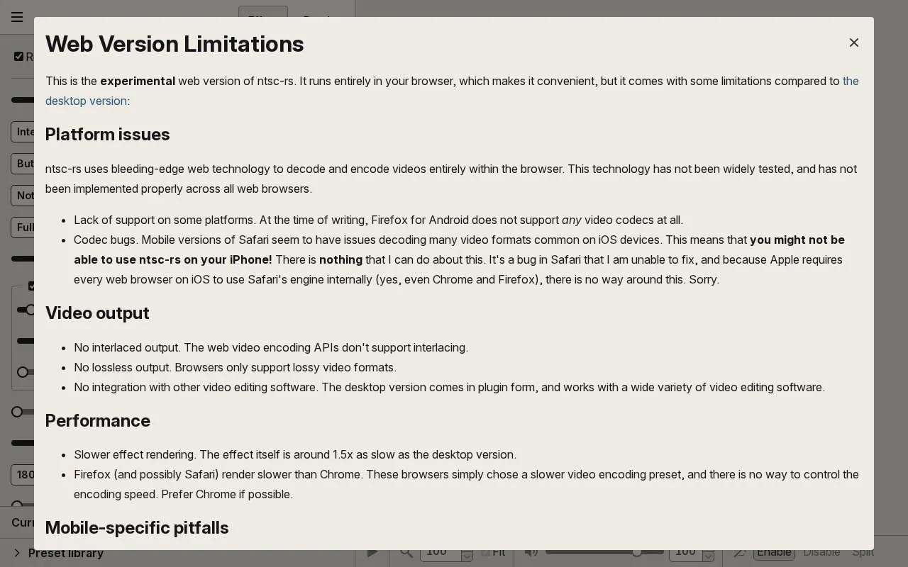 Web Version homepage screenshot